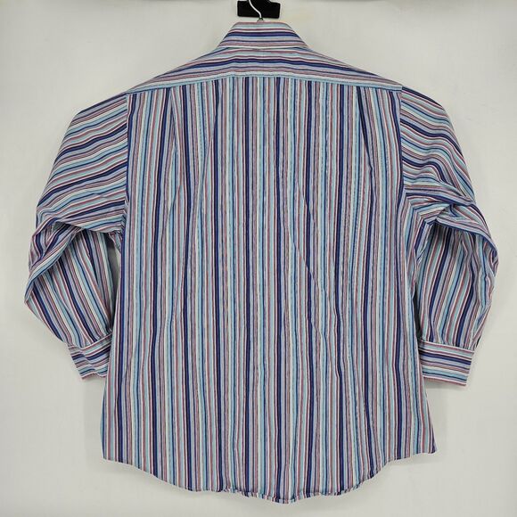 Vintage Polo Ralph Lauren Shirt Mens Sz 17.5 32 33 Striped Regent Custom Fit - Picture 4 of 11